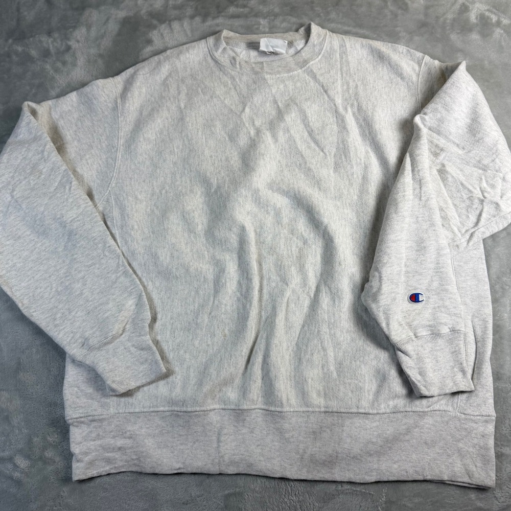 Vintage Y2K CHAMPION Reverse Weave Mens L Crewneck Sweatshirt Fleece Sleeve Logo